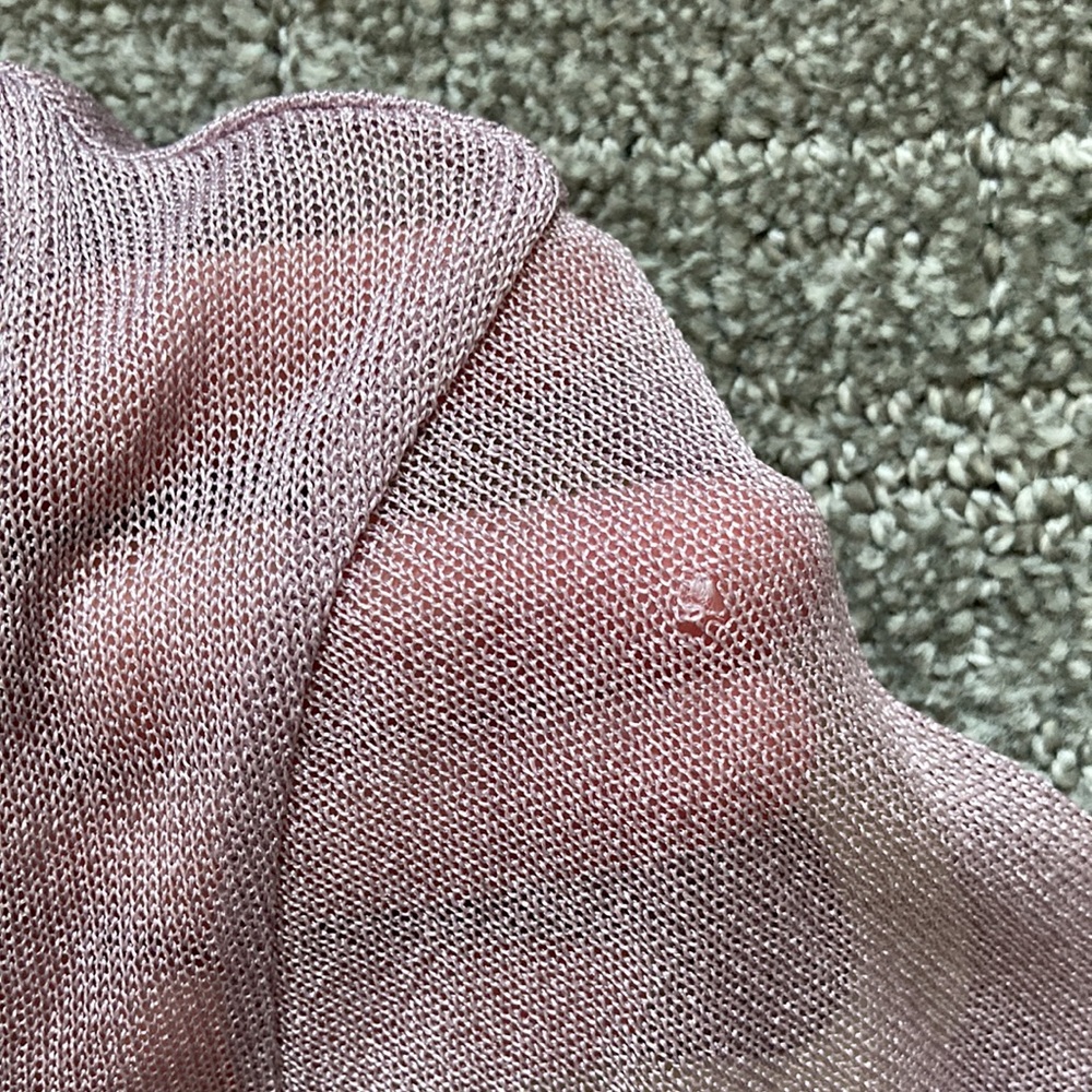Violet Long Sleeve Sheer Top with Tiny Pockets - Picture 8 of 9
